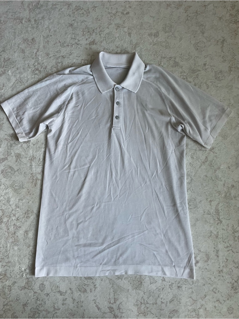 lululemon athletica Men's White Polo with Subtle Texture